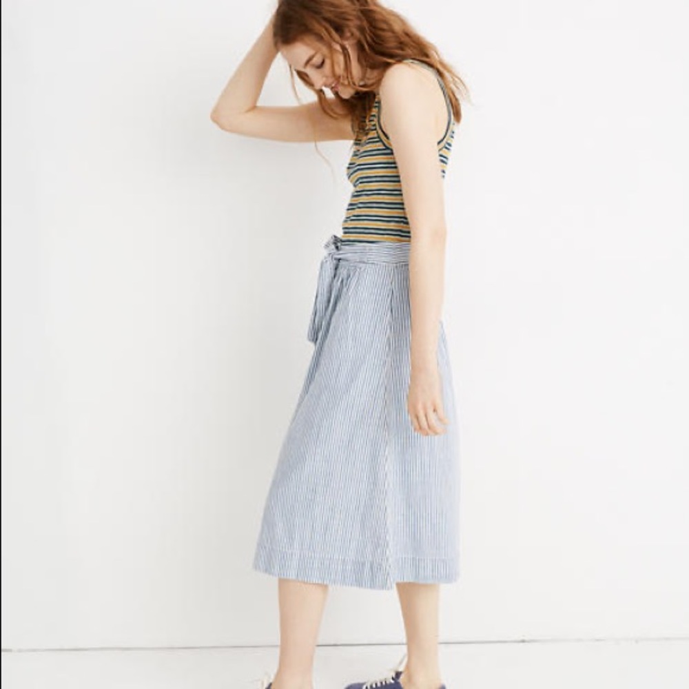 Madewell Palisade button tie-front midi skirt
